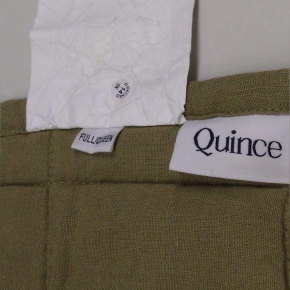 NWT QUINCE European Linen Box Quilt Full/Queen Aloe 8916 - Picture 10 of 11
